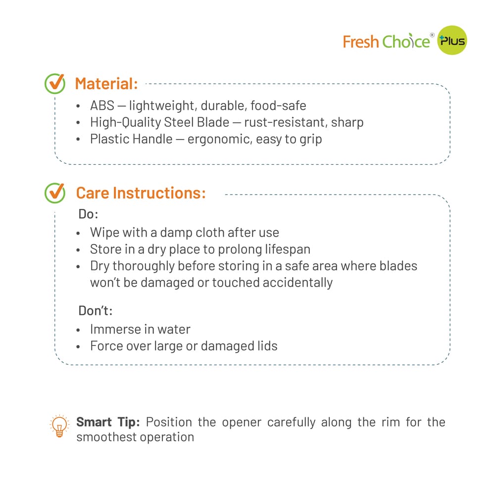 Fresh Choice 3 in 1 Safety Can Opener