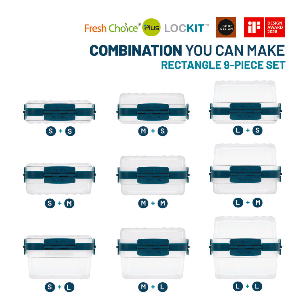 Fresh Choice LOCKIT Rectangle 9-Piece Set