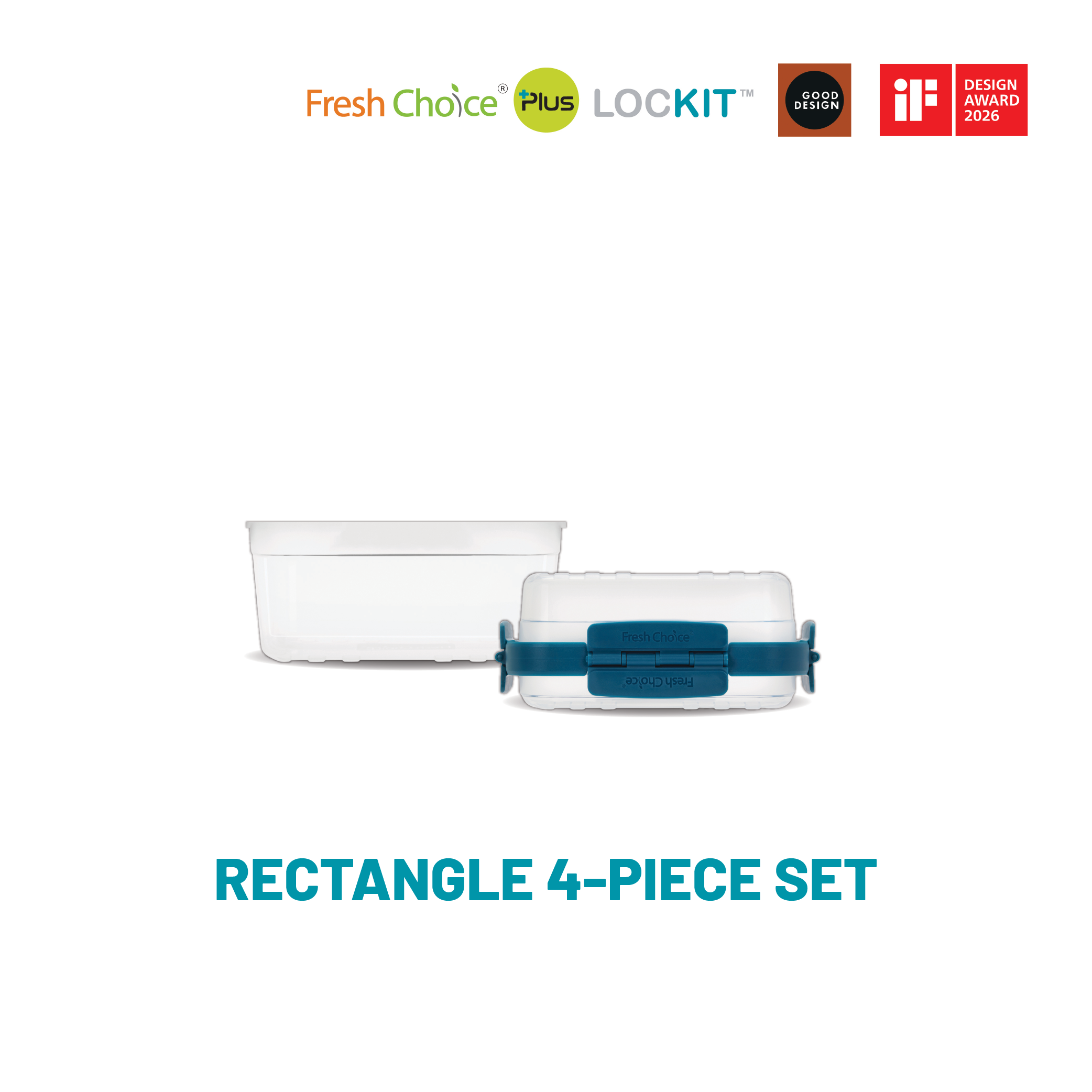 Fresh Choice LOCKIT Rectangle 4-Piece Set