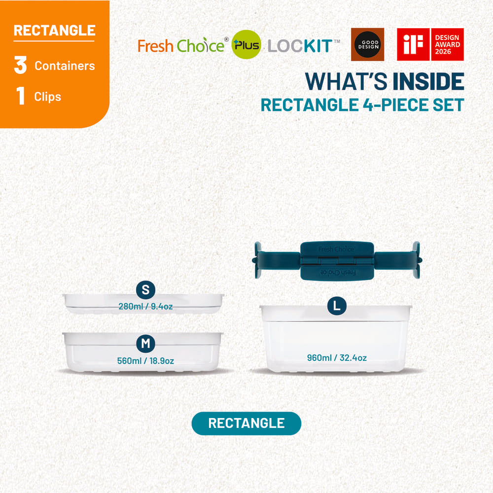 Fresh Choice LOCKIT Rectangle 4-Piece Set - Astra Family