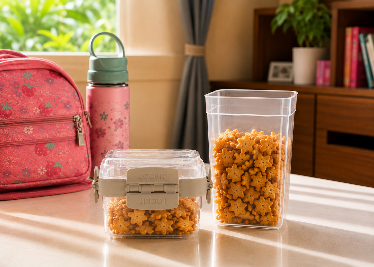 Square Starter Set: After-school fruit and crackers prepared for children — image 2 of 10
