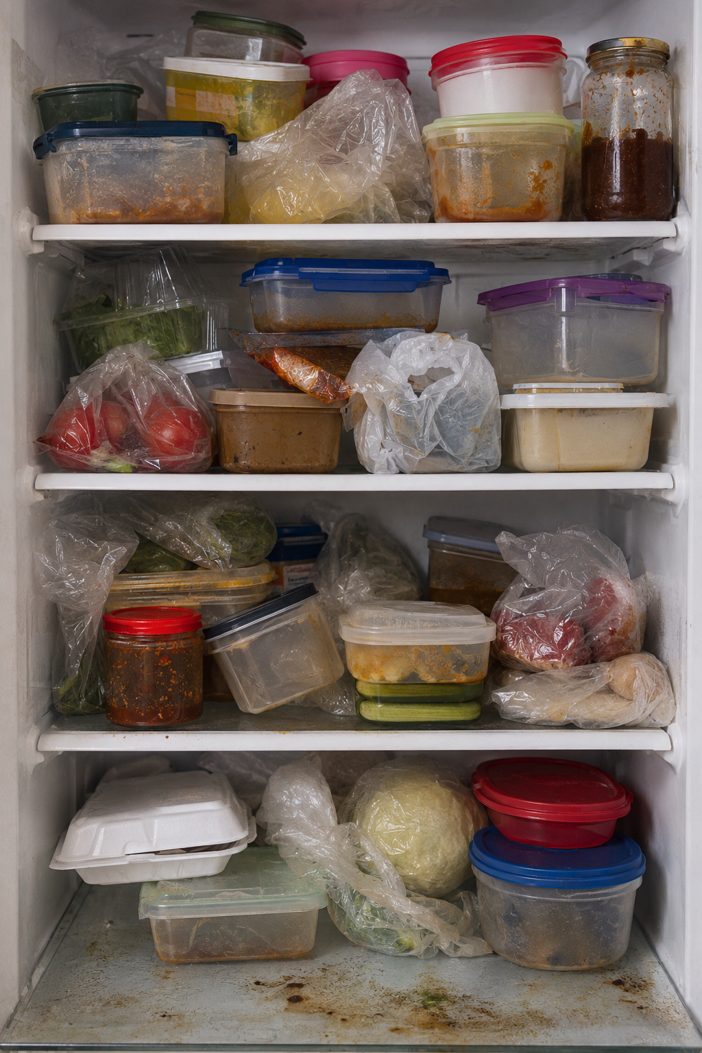 Kitchen cabinet before organisation